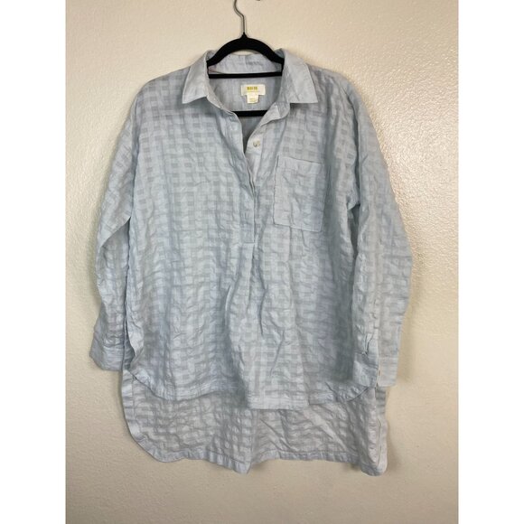 Maeve Anthropologie Gauzy Button Up Tunic Top Women size Small Blue Oversized - Picture 15 of 16